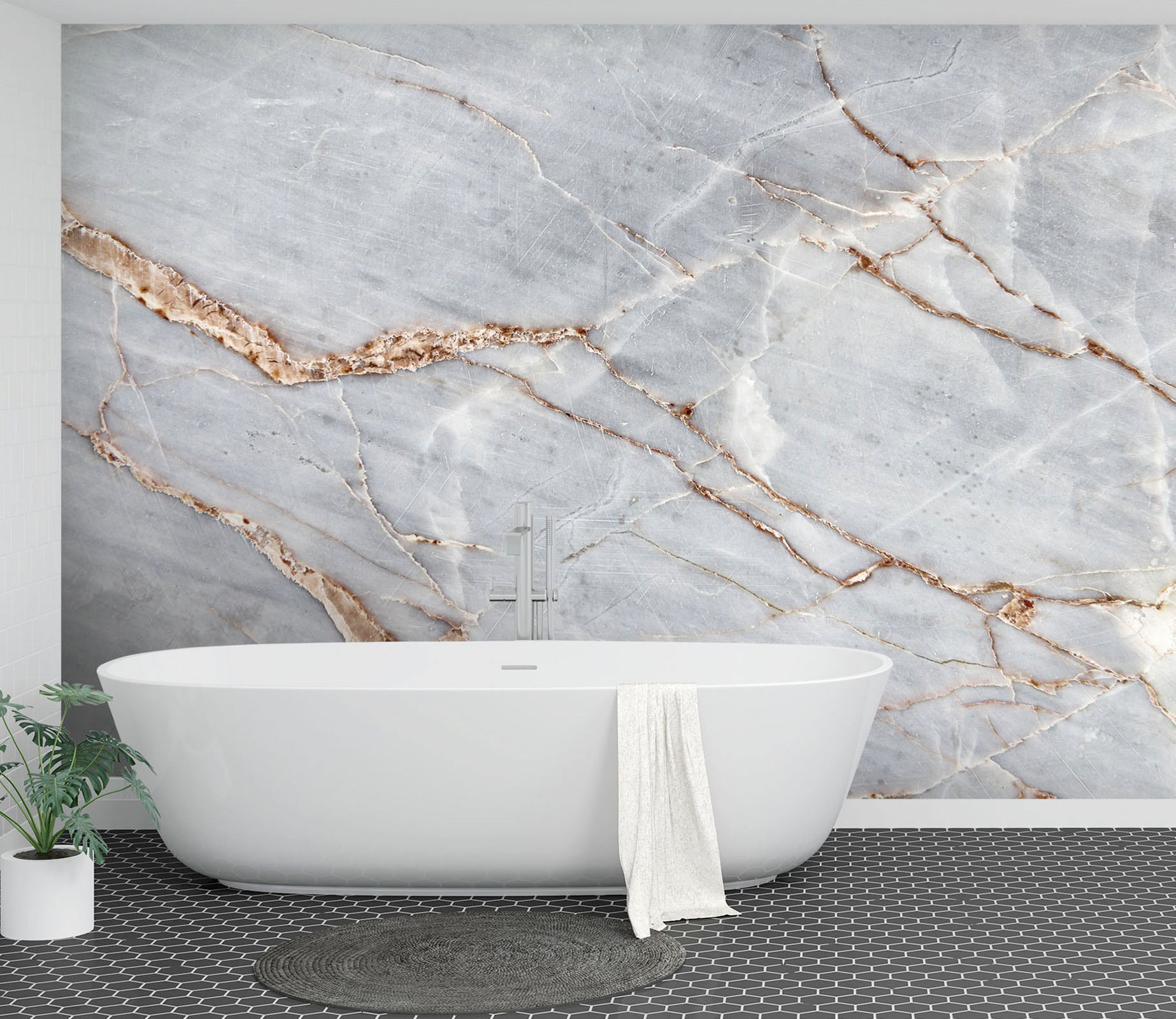 3D White Marble Crack 62 Wall Murals