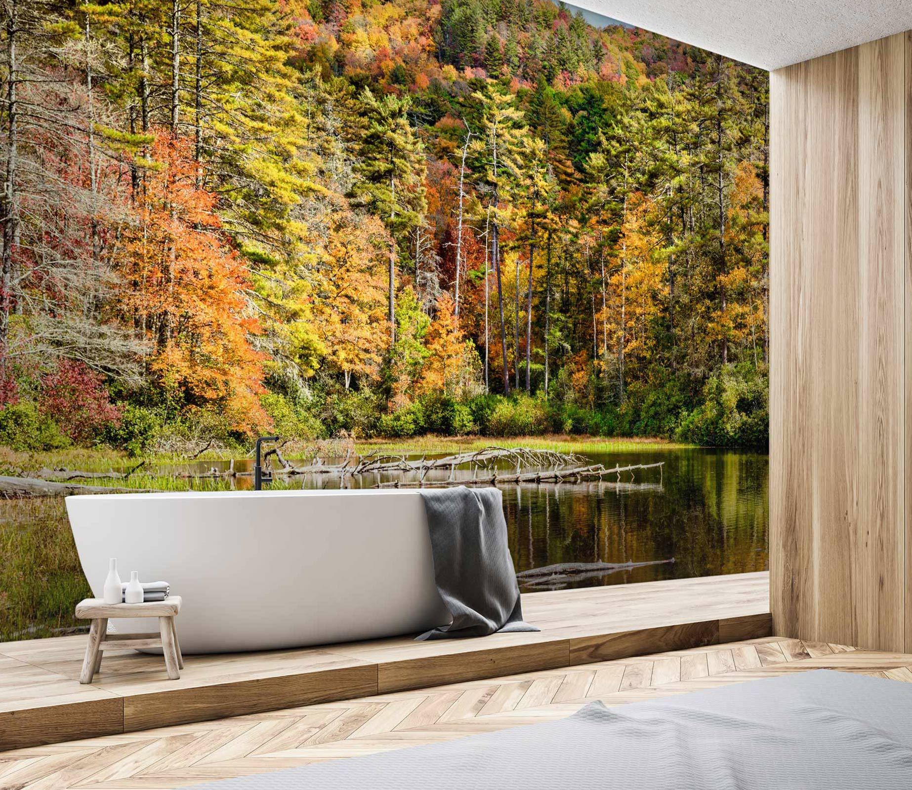 3D Mountain Trees 5247 Beth Sheridan Wall Mural Wall Murals