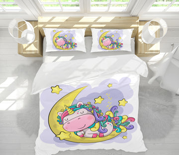 3D Moon Unicorn 63205 Bed Pillowcases Quilt