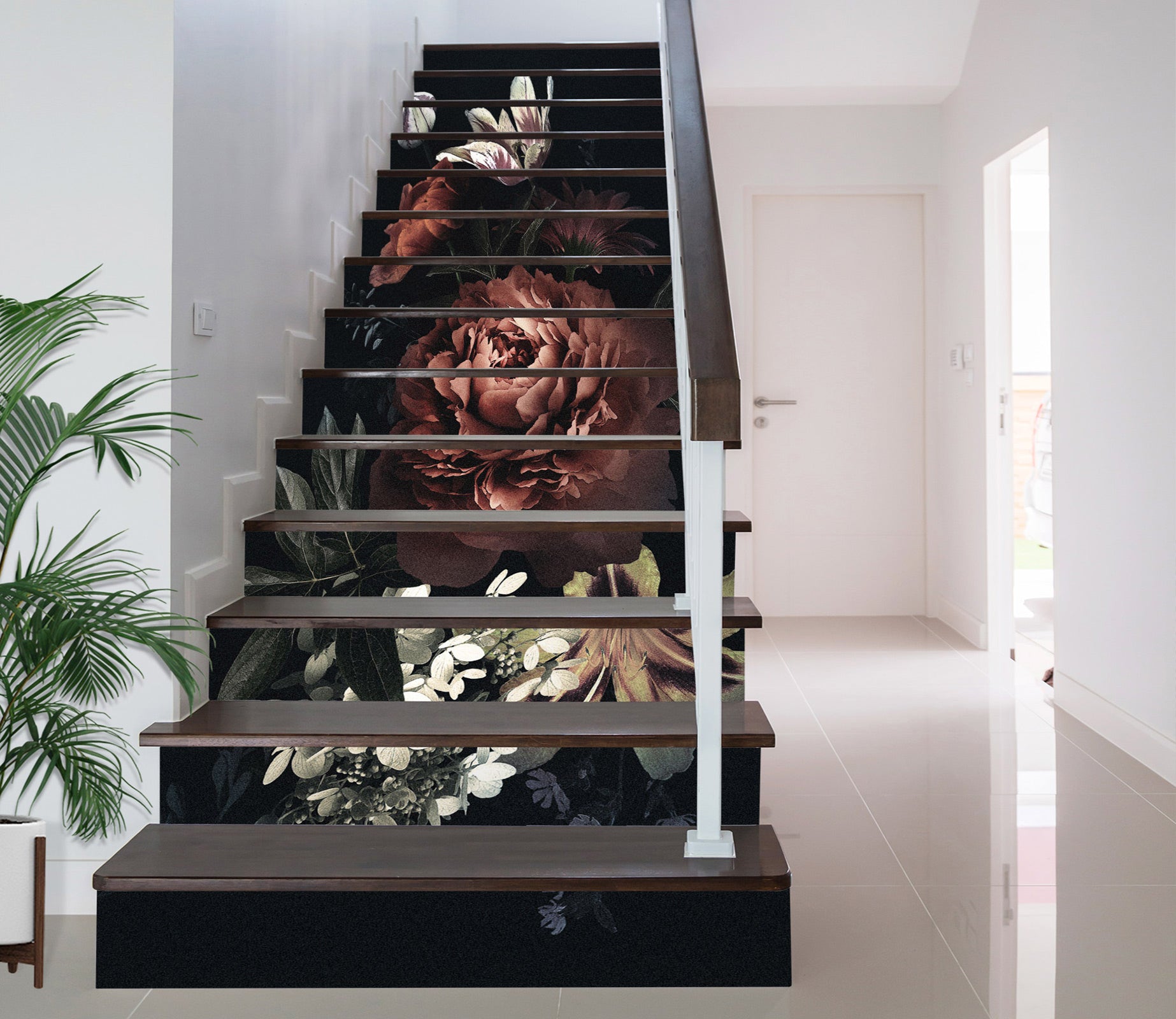 3D Coquettish Blooming Flowers 492 Stair Risers