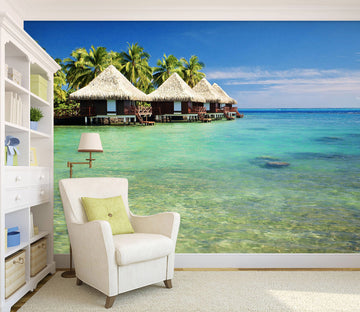 3D Sea View Cottage 029 Wall Murals