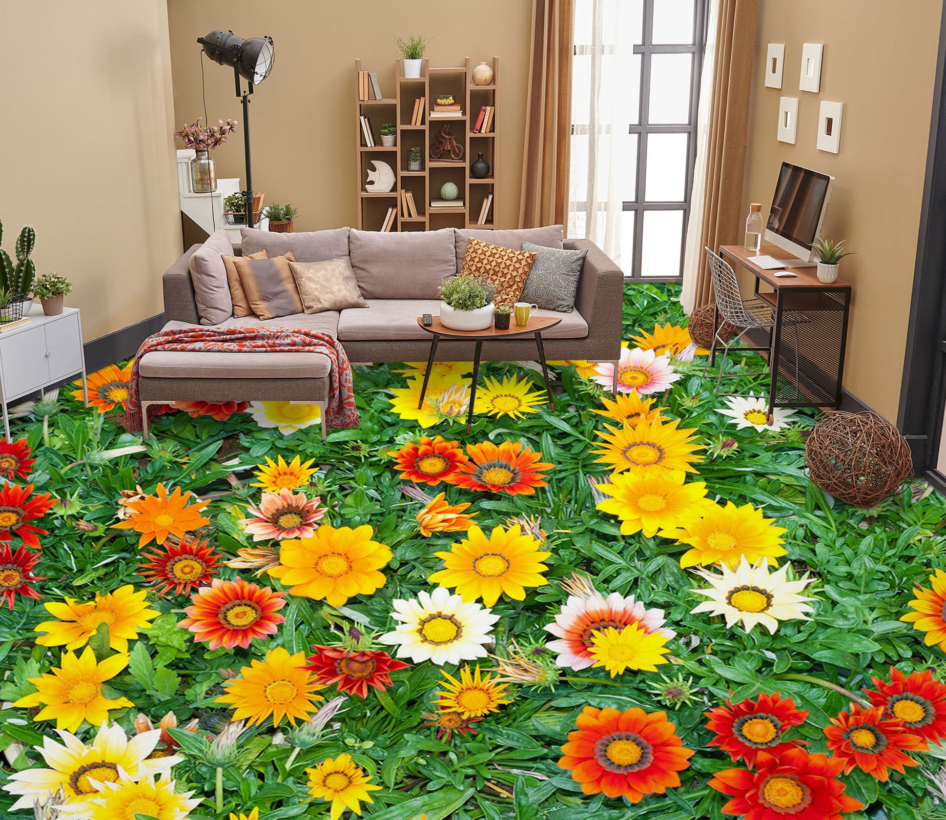 3D Pretty Chrysanthemums 529 Floor Mural  Wallpaper Murals Rug & Mat Print Epoxy waterproof bath floor