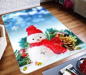 3D Snowman Doll 57024 Christmas Non Slip Rug Mat Xmas