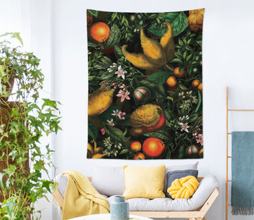 3D Orange Leaves 5372 Uta Naumann Tapestry Hanging Cloth Hang