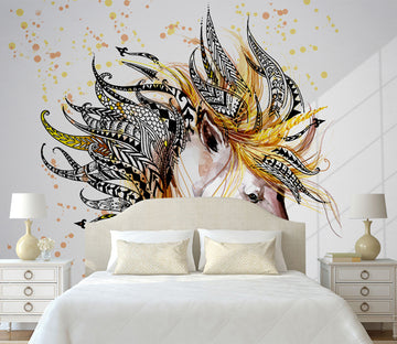 3D Feather Horse WG139 Wall Murals