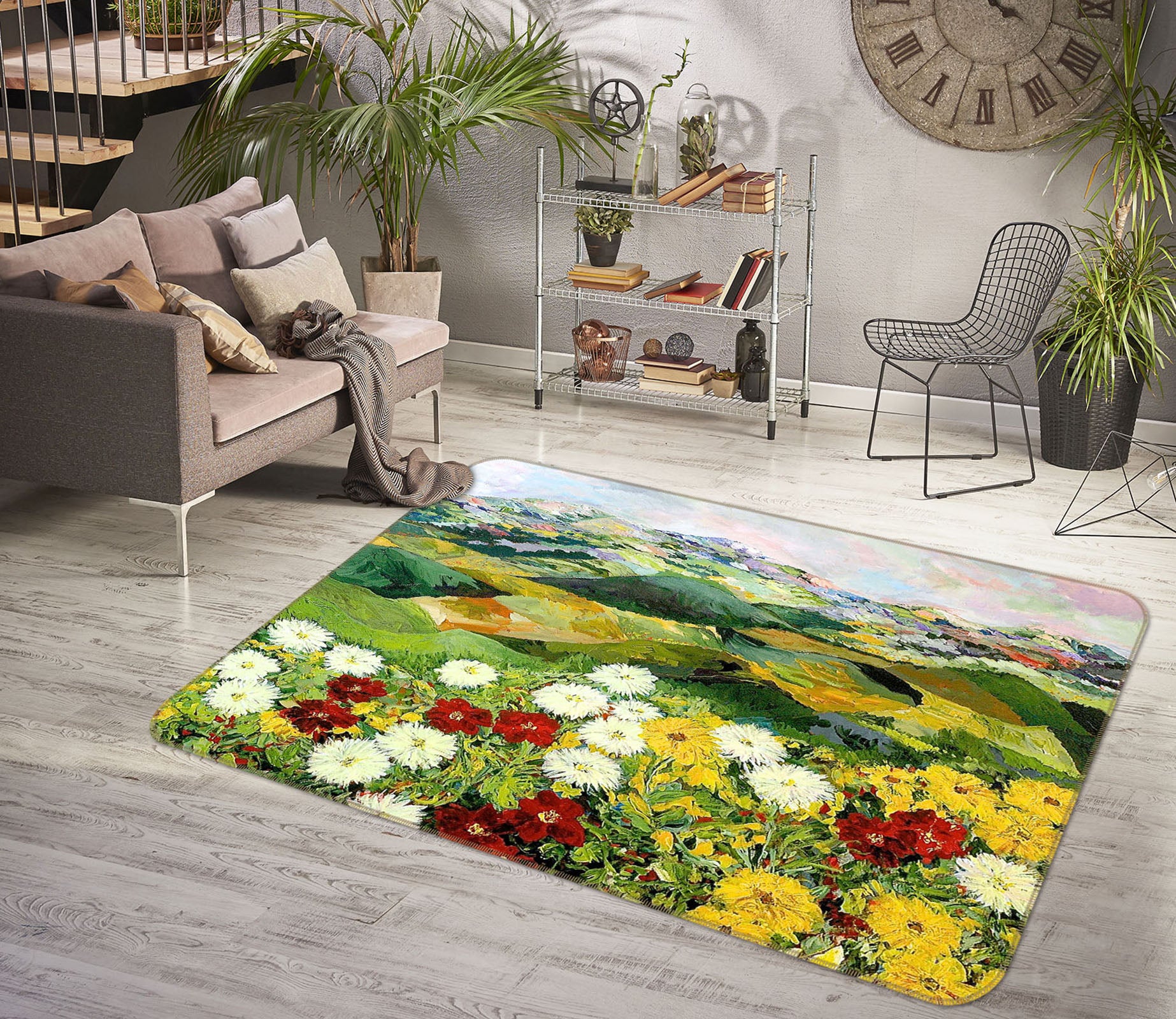 3D Beautiful Flowers 1016 Allan P. Friedlander Rug Non Slip Rug Mat