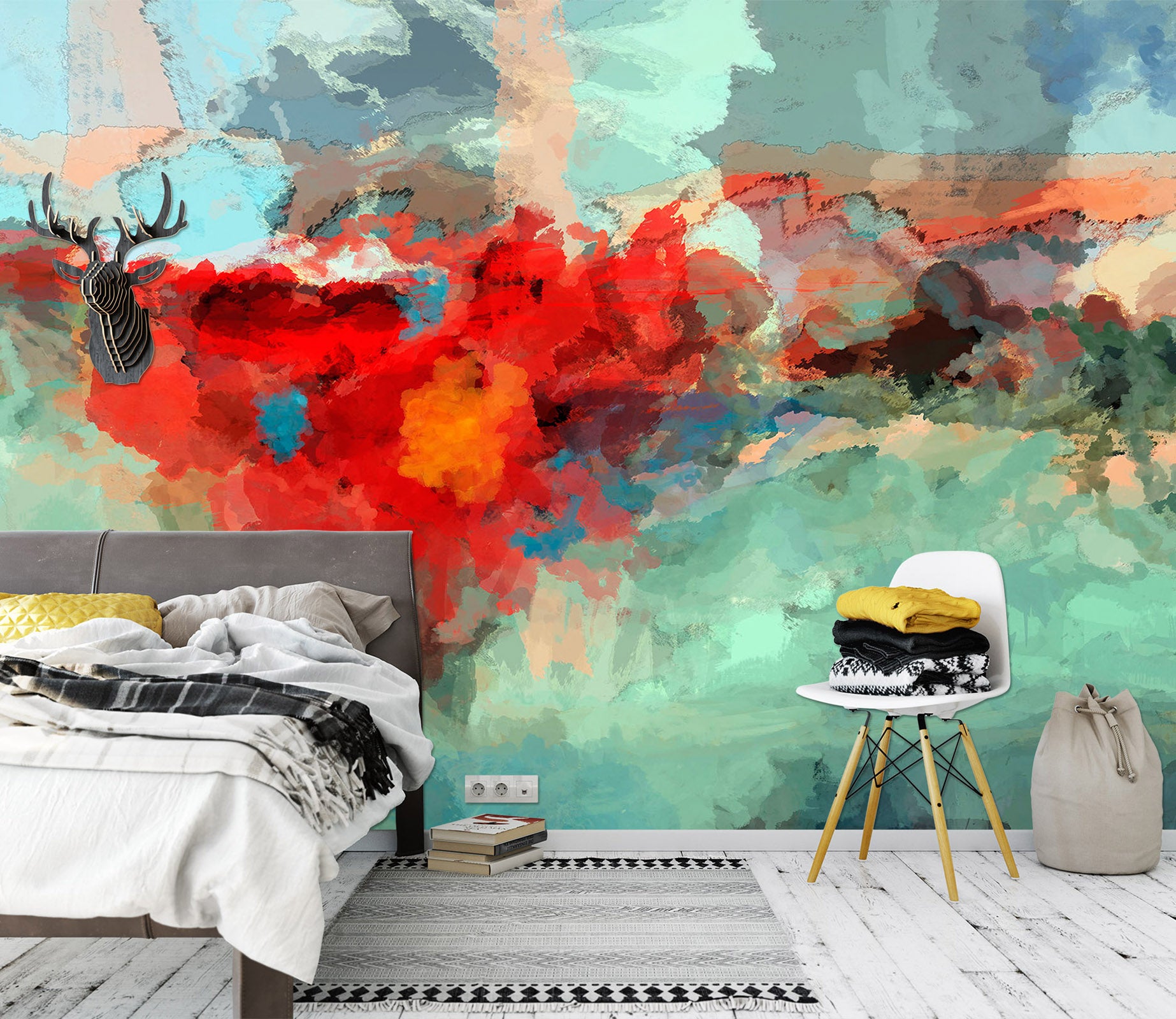 3D Red Graffiti 1543 Michael Tienhaara Wall Mural Wall Murals