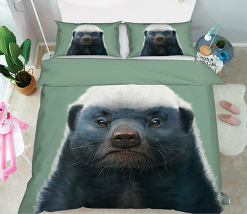3D Honey Badger Portrait 051 Bed Pillowcases Quilt Exclusive Designer Vincent