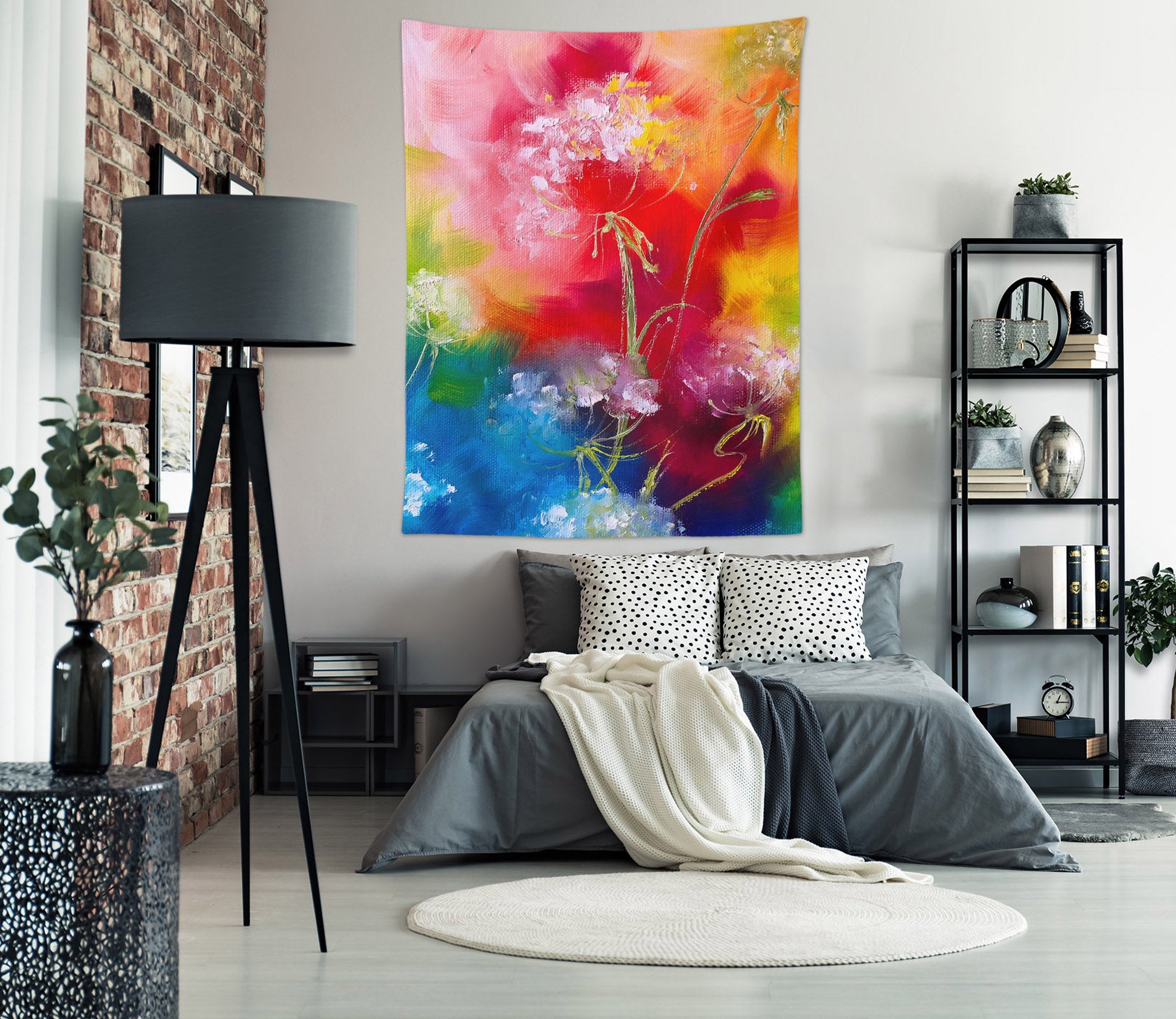 3D Red Flowers 3715 Skromova Marina Tapestry Hanging Cloth Hang