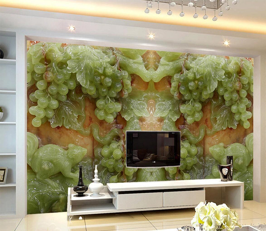 3D Jade Grape WC584 Wall Murals