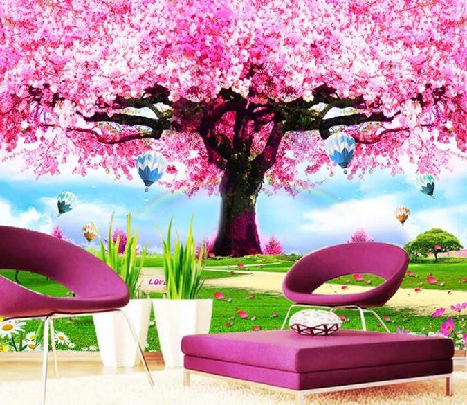 3D Pink Flowers 068 Wall Murals Wallpaper AJ Wallpaper 2 