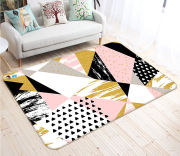 3D Pink Triangle 15 Non Slip Rug Mat Mat AJ Creativity Home 