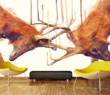 3D Elk Antlers WG490 Wall Murals