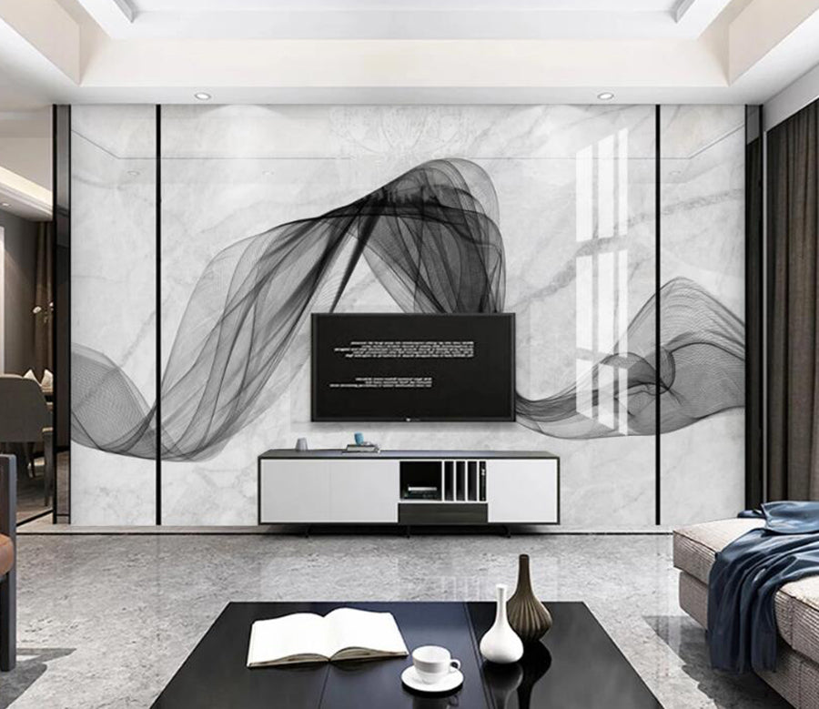 3D Scattered Ink Ribbons 796 Wall Murals