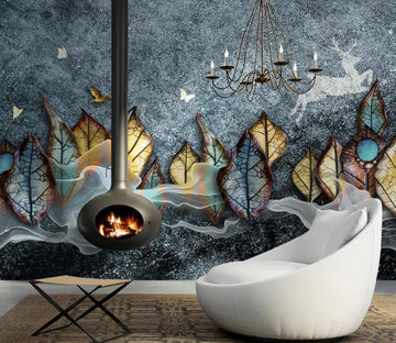 3D Colored Leaves WC41 Wall Murals Wallpaper AJ Wallpaper 2 