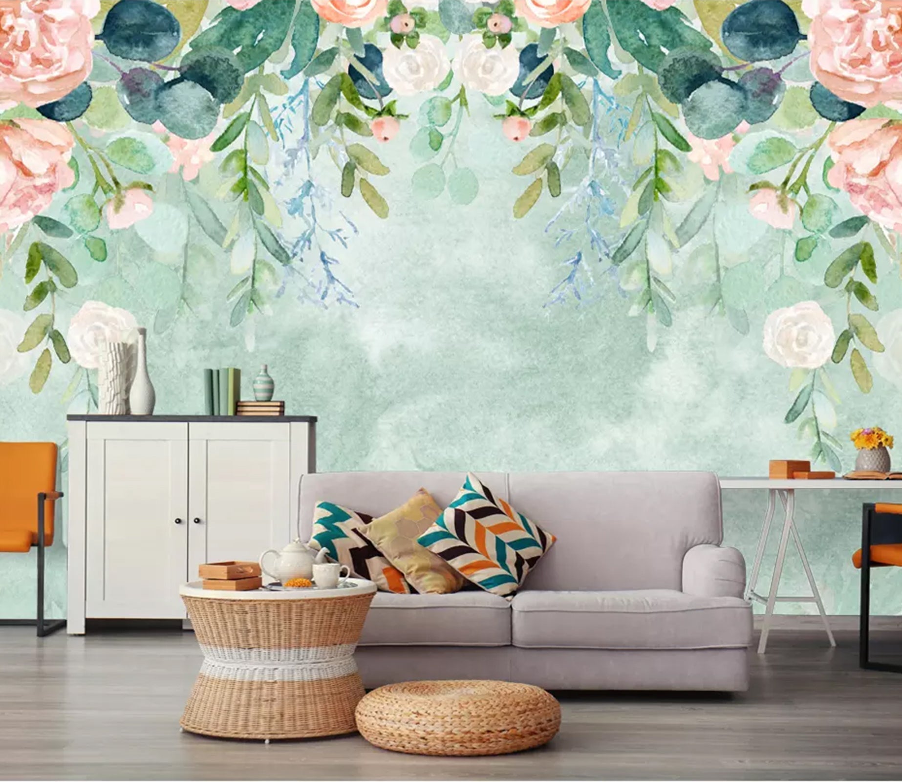 3D Flower Leaves WC16 Wall Murals Wallpaper AJ Wallpaper 2 