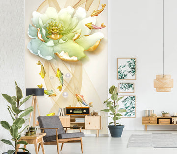 3D Fish Lotus 1852 Wall Murals