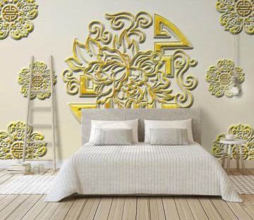 3D Yellow Pattern WC69 Wall Murals Wallpaper AJ Wallpaper 2 