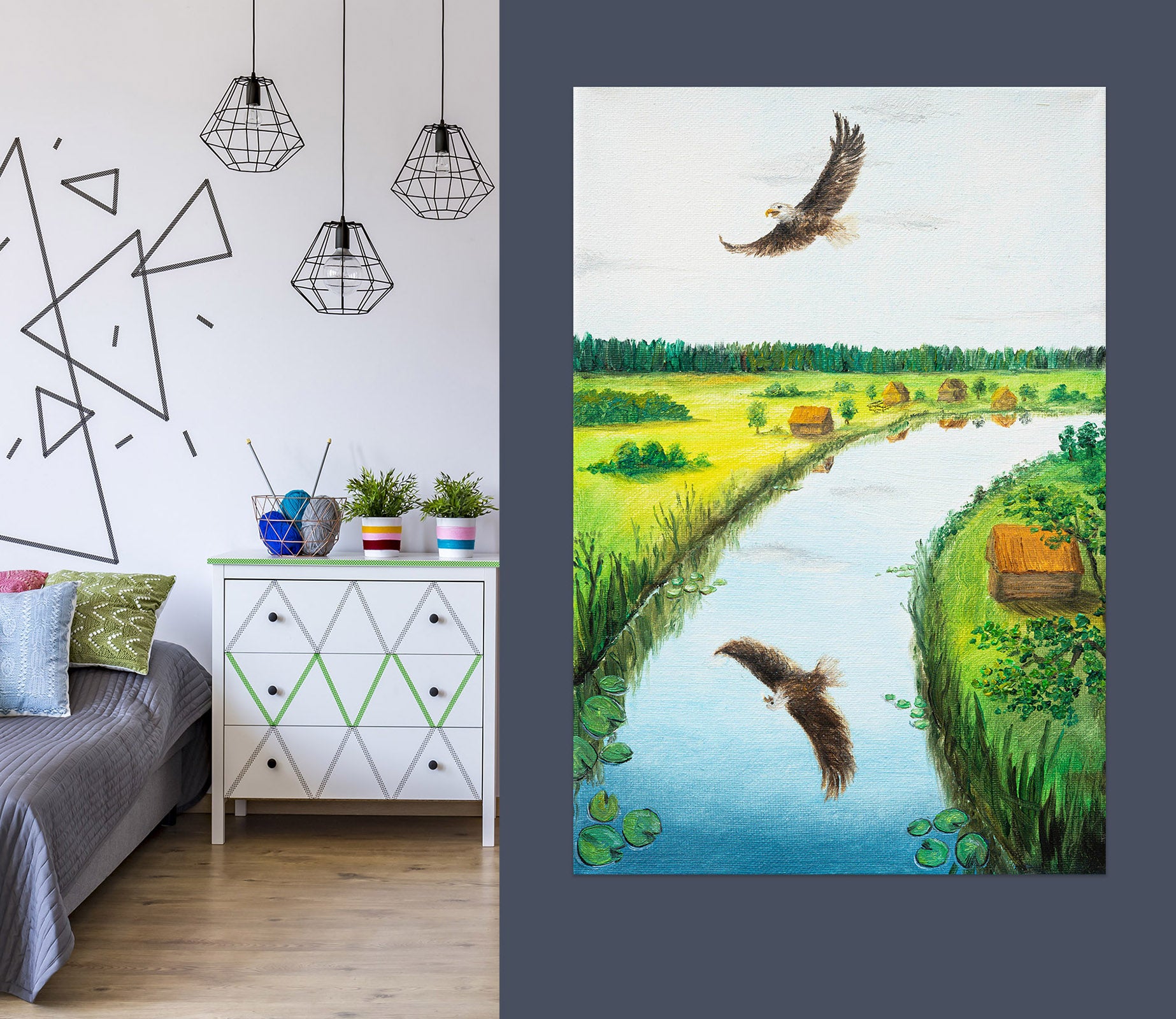 3D River Eagle 1820 Marina Zotova Wall Sticker