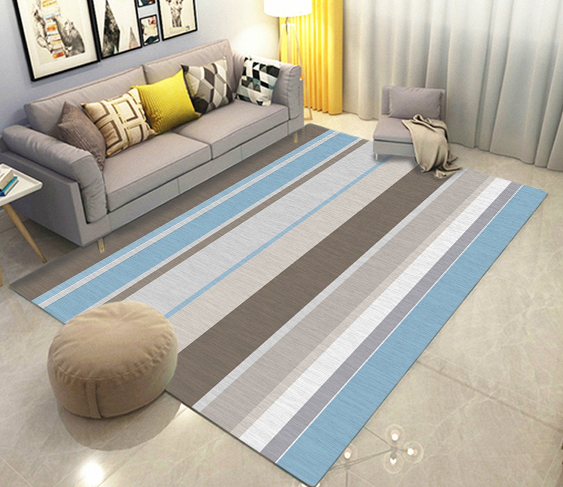 3D Color Stripe WG262 Non Slip Rug Mat Mat AJ Creativity Home 
