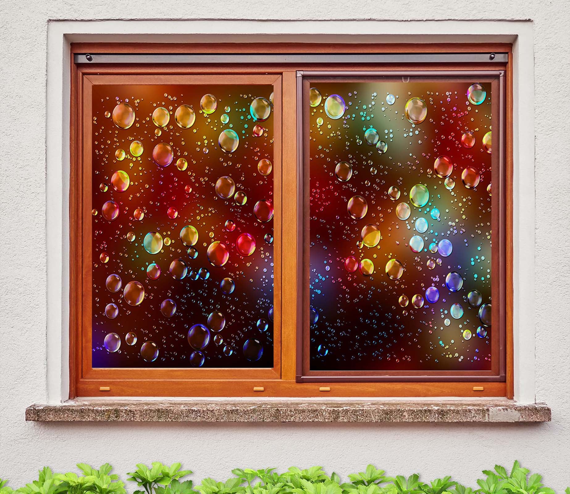 3D Color Bubble 267 Window Film Print Sticker Cling Stained Glass UV Block