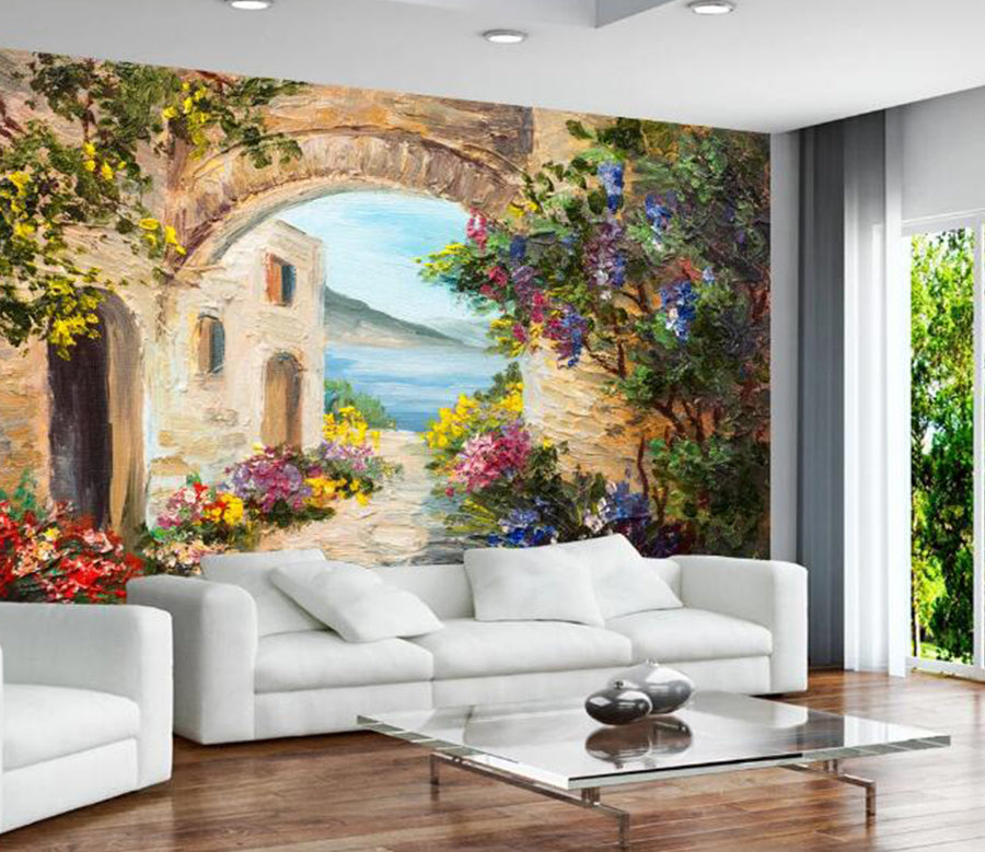 3D Flower Channel 360 Wall Murals