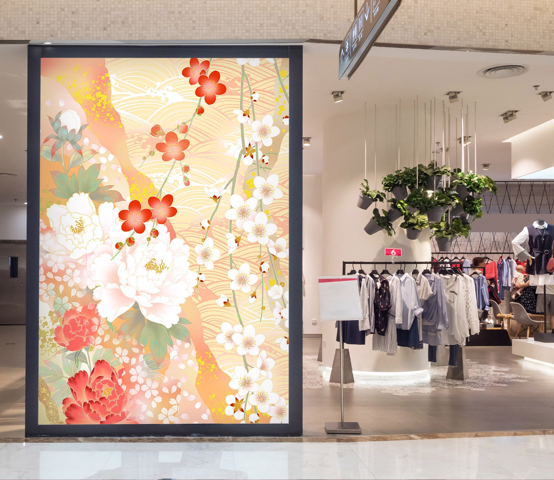 3D Safflower Pattern 123 Wall Murals