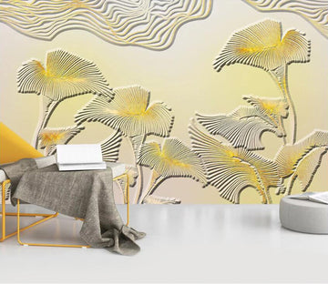 3D Line Leaves WC25 Wall Murals Wallpaper AJ Wallpaper 2 