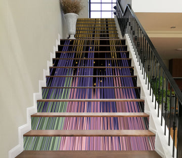 3D Colored Pastel Interlaced 597 Stair Risers