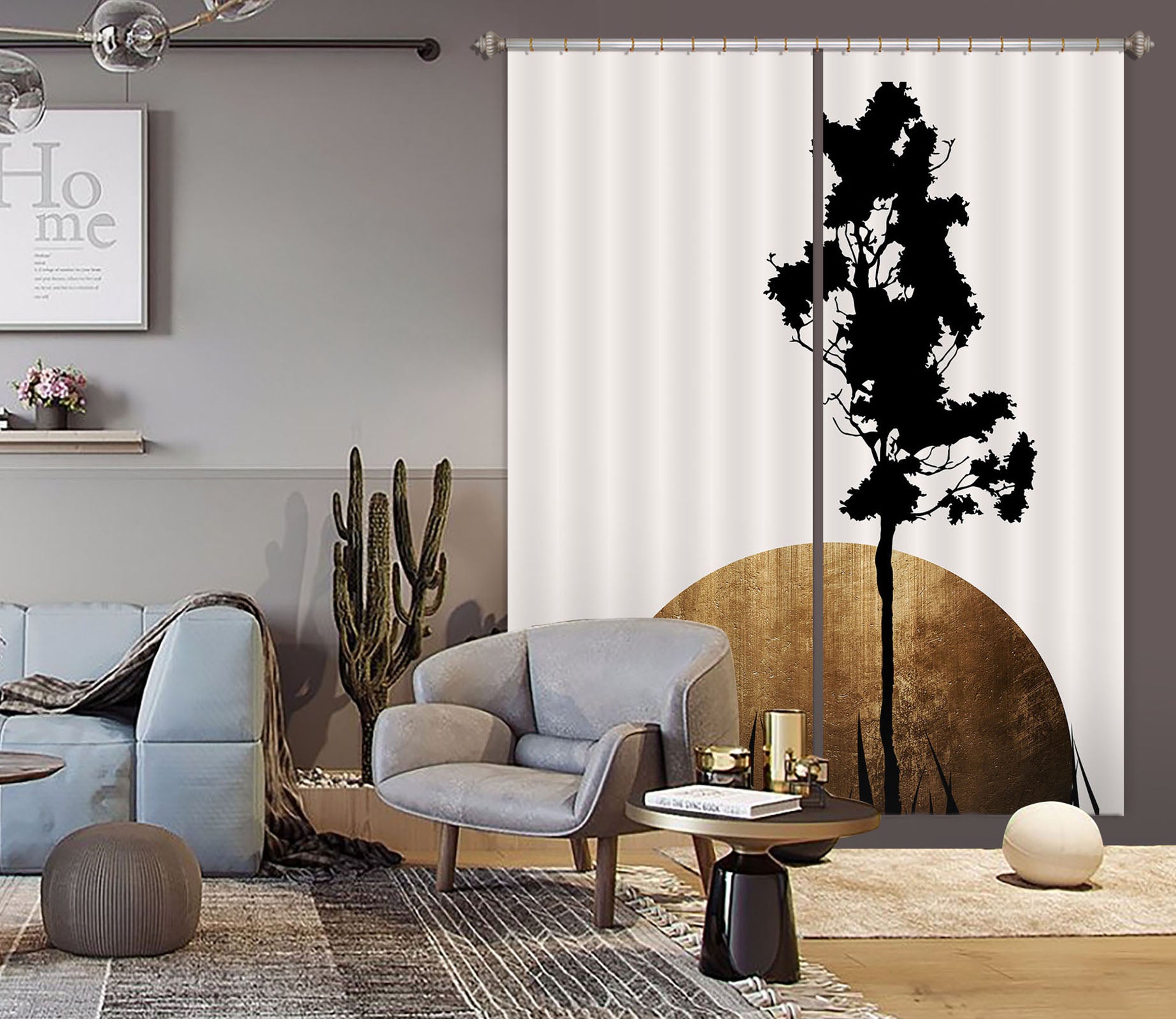3D Shimmering Shadows 1112 Boris Draschoff Curtain Curtains Drapes