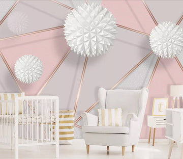 3D White Ball WC2053 Wall Murals