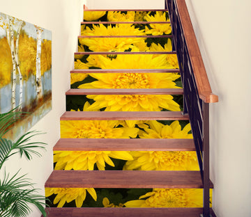 3D Showy Yellow Flowers 530 Stair Risers