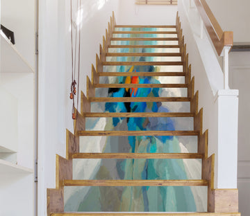3D Blue Paint Pattern 9454 Michael Tienhaara Stair Risers