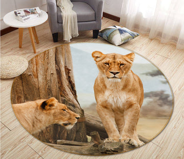 3D Wilderness Cheetah 013 Animal Round Non Slip Rug Mat Mat AJ Creativity Home 