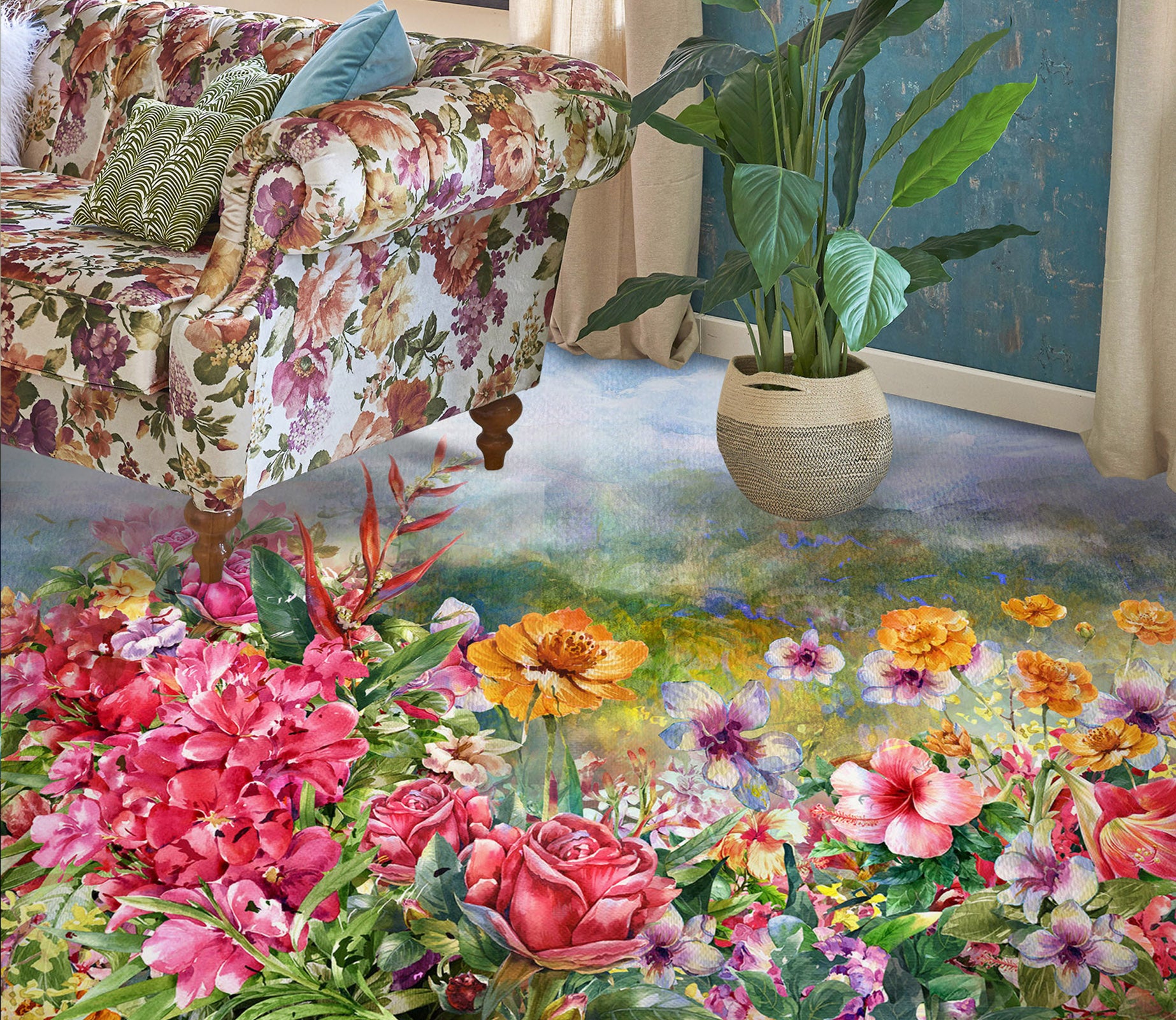 3D Classical Garden 1227 Floor Mural  Wallpaper Murals Self-Adhesive Removable Print Epoxy