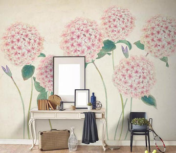 3D Red Hydrangea 382 Wall Murals Wallpaper AJ Wallpaper 2 