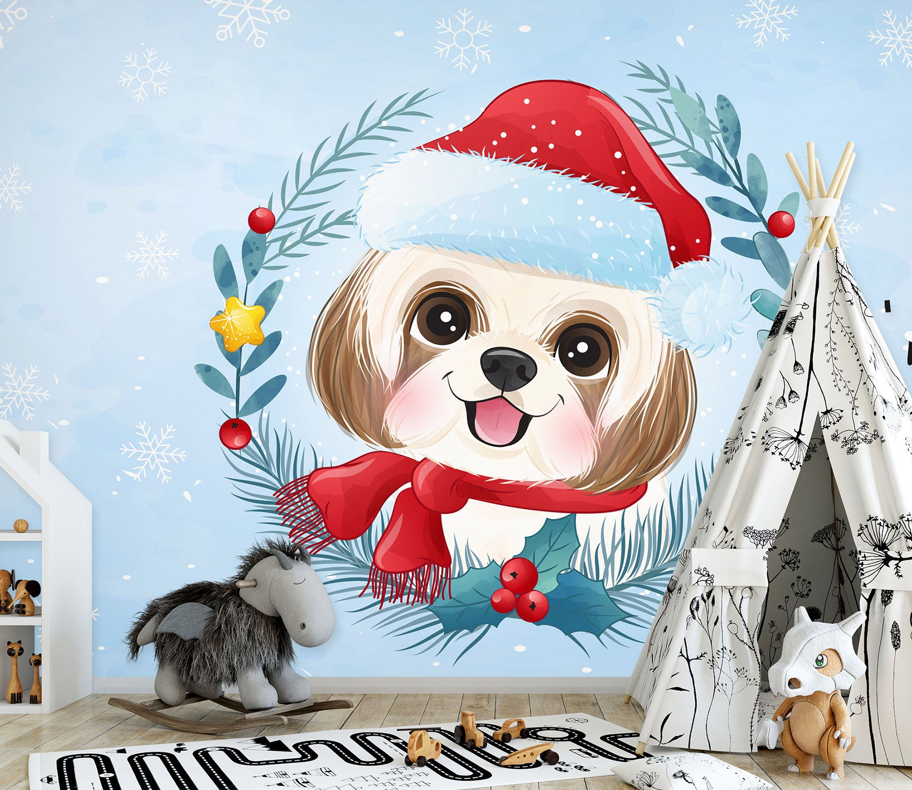 3D Dog Hat 57137 Wall Murals