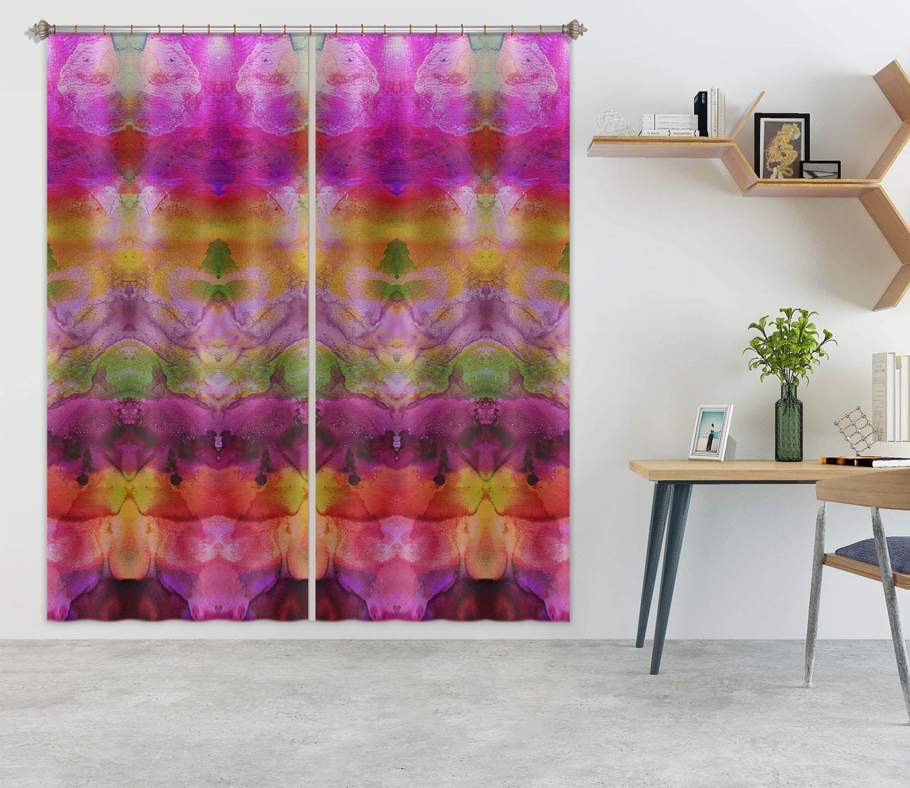 3D Pinky Inks Shandra Smith 71049 Shandra Smith Curtain Curtains Drapes