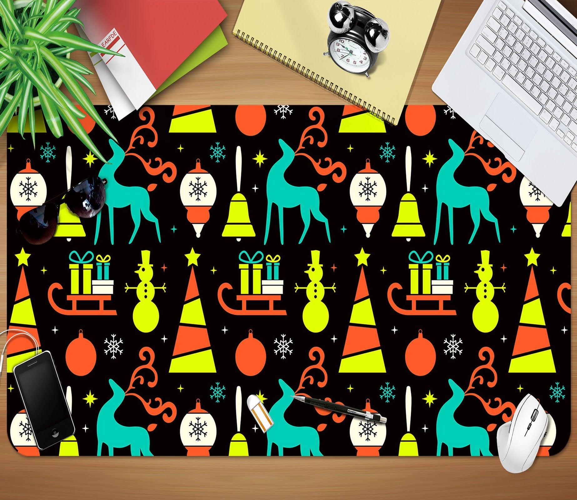 3D Cartoon Sleigh Gift Box 029 Desk Mat Mat AJ Creativity Home 