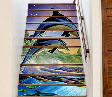 3D Jumping Dolphin 396 Adrian Chesterman Stair Risers