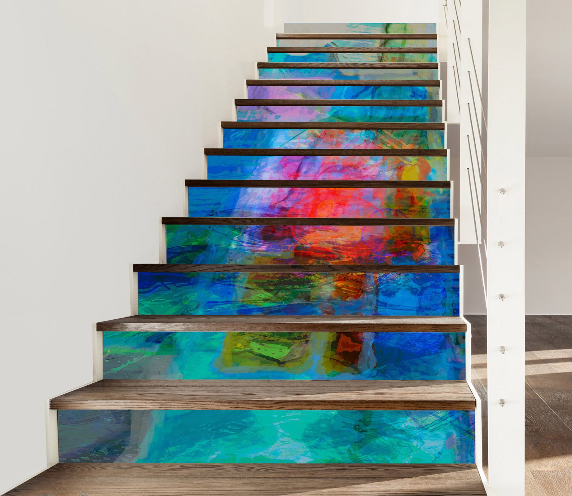 3D Blue Red Paint Texture 104185 Michael Tienhaara Stair Risers