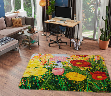 3D Bright Flowers 1034 Allan P. Friedlander Rug Non Slip Rug Mat