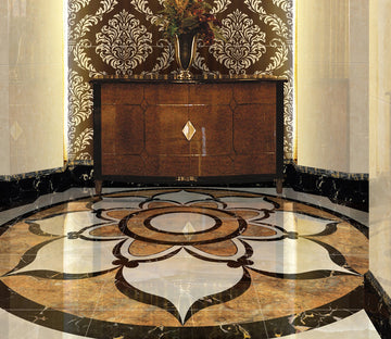 3D Black Marble Pattern WG395 Floor Mural Wallpaper AJ Wallpaper 2 