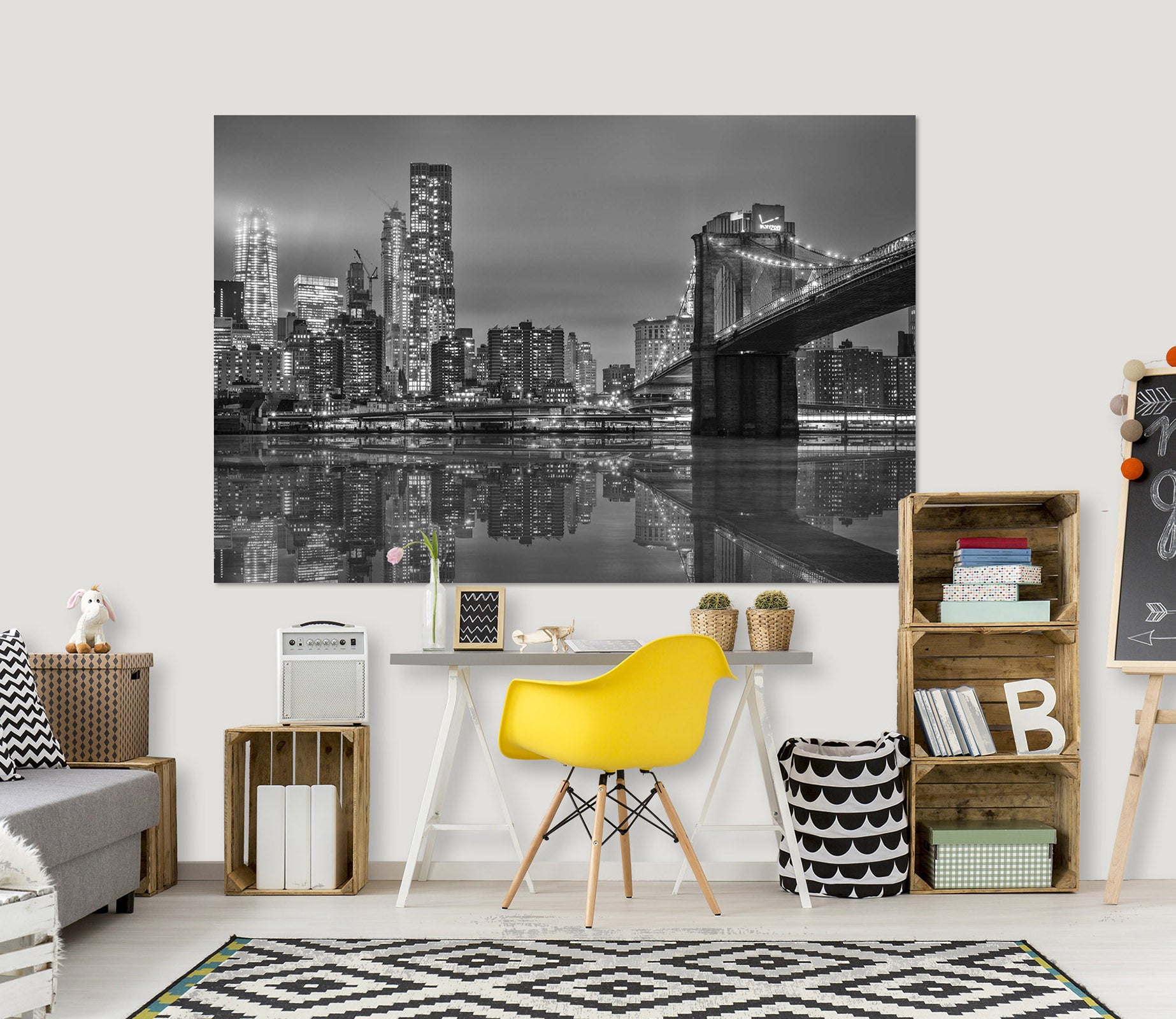 3D Grey City 145 Marco Carmassi Wall Sticker