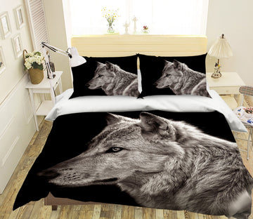 3D Gray Wolf 051 Bed Pillowcases Quilt