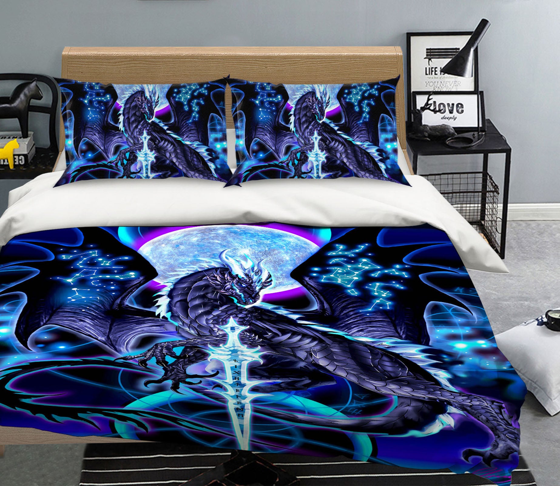 3D Planet Dragon 8317 Ruth Thompson Bedding Bed Pillowcases Quilt Cover Duvet Cover