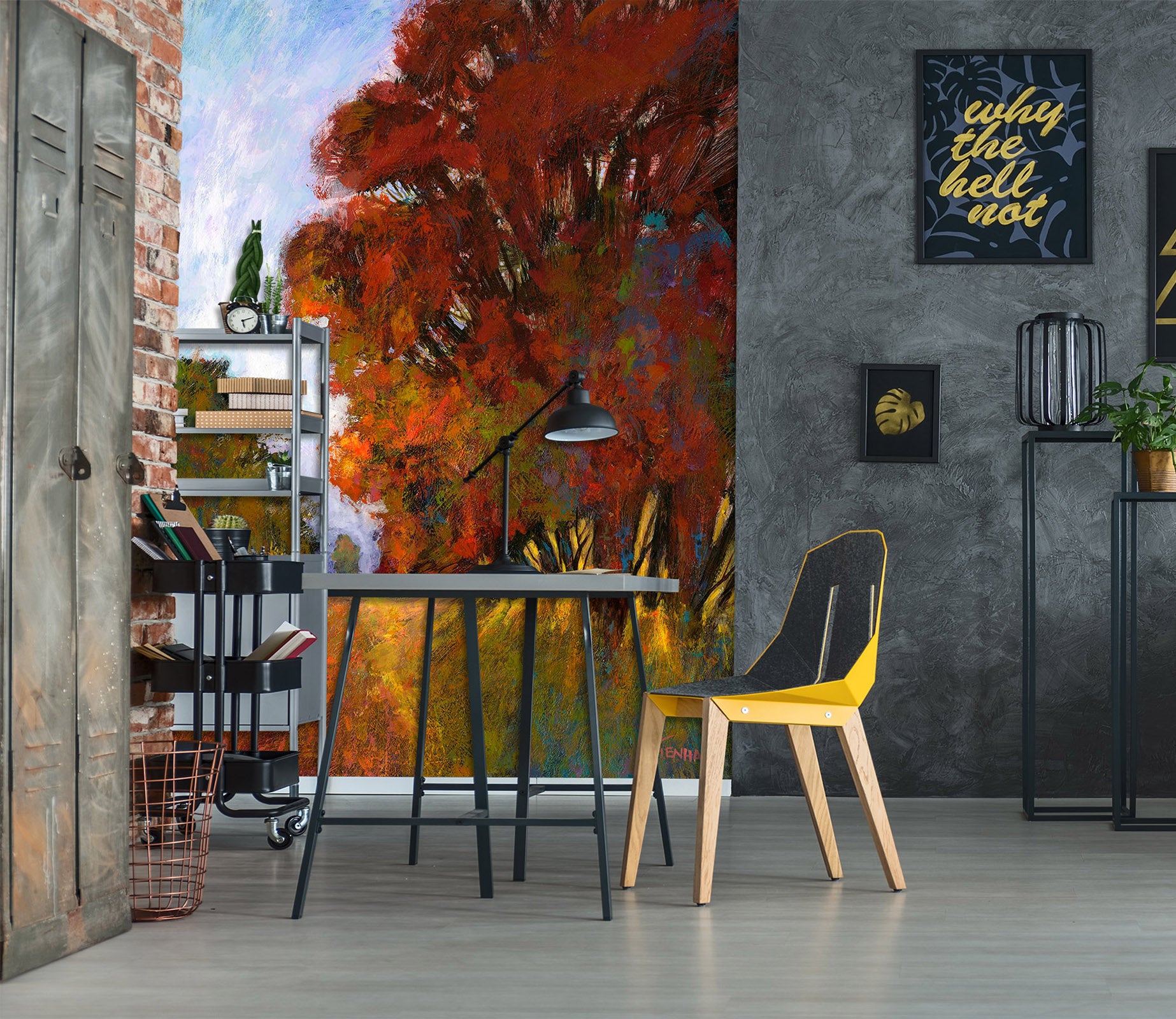 3D Oil Painting Autumn Tree 1549 Michael Tienhaara Wall Mural Wall Murals