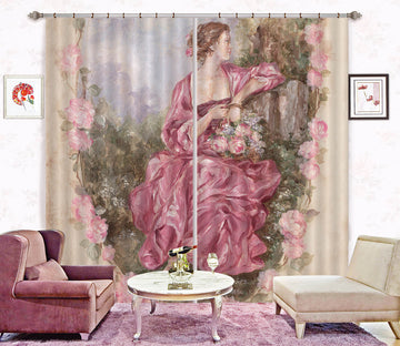 3D Garden Girl 3023 Debi Coules Curtain Curtains Drapes