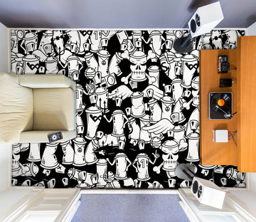 3D Fun White Cans 1150 Floor Mural  Wallpaper Murals Self-Adhesive Removable Print Epoxy