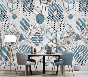 3D Blue Interesting Geometry 2473 Wall Murals